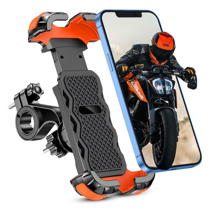 Zewdov Bike Phone Mount, [Secure Lock] Anti-Shake Motorcycle Phone Mount 8S  Quick Install, 360°